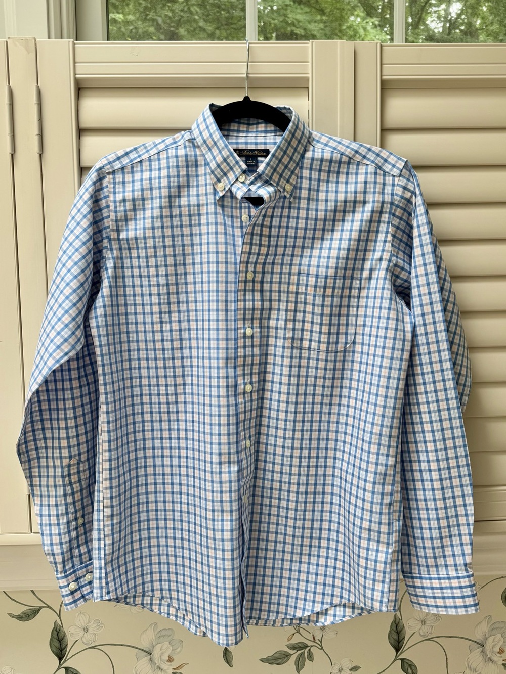 Brooks Brothers NWOT Boys Blue & White Checked Button-Down Shirt